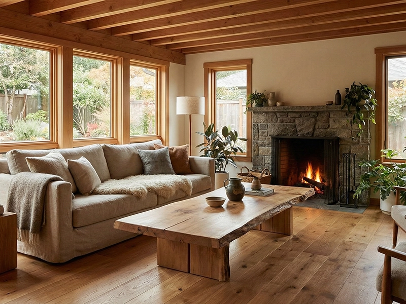 施工事例1: ナチュラルモダンなリビング