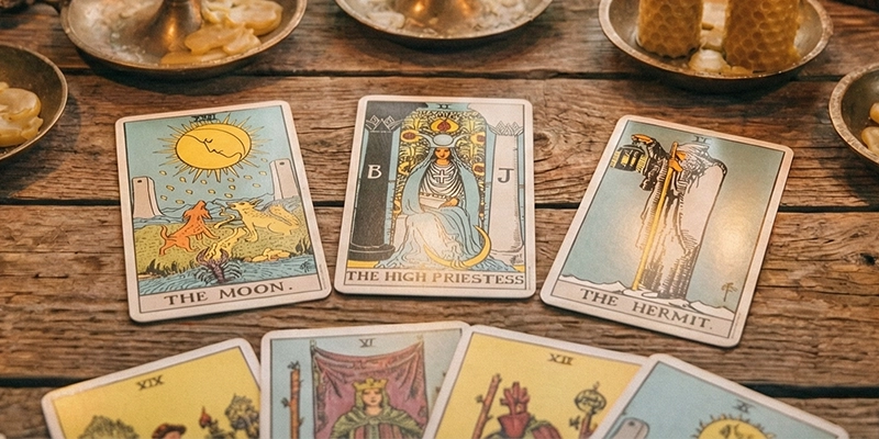 タロットカードとキャンドル