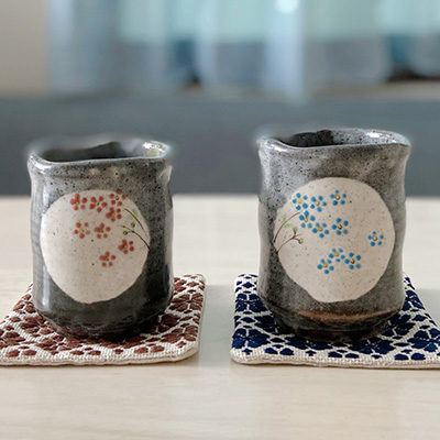 白磁の湯呑みペアセット